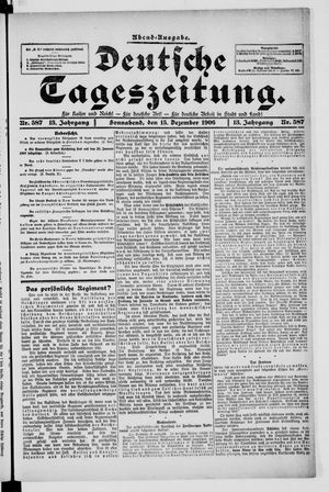 Deutsche Tageszeitung on Dec 15, 1906
