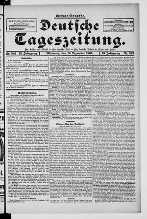 Deutsche Tageszeitung vom 19.12.1906