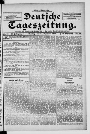 Deutsche Tageszeitung vom 24.12.1906