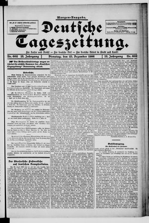 Deutsche Tageszeitung vom 25.12.1906