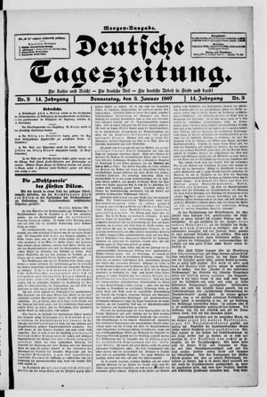 Deutsche Tageszeitung on Jan 3, 1907
