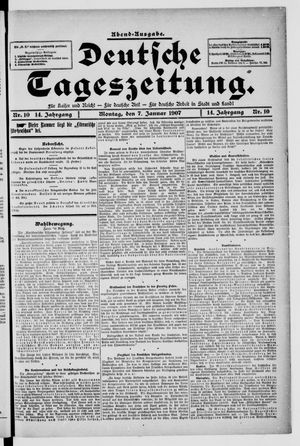 Deutsche Tageszeitung on Jan 7, 1907