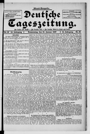 Deutsche Tageszeitung vom 10.01.1907