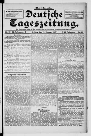 Deutsche Tageszeitung vom 11.01.1907