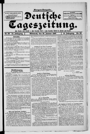 Deutsche Tageszeitung on Jan 16, 1907