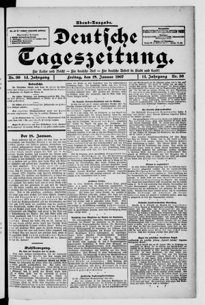 Deutsche Tageszeitung on Jan 18, 1907