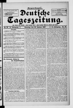 Deutsche Tageszeitung vom 20.01.1907