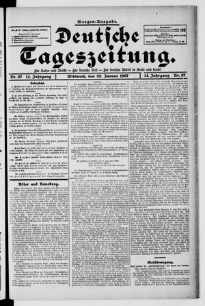 Deutsche Tageszeitung on Jan 23, 1907