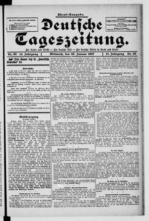 Deutsche Tageszeitung on Jan 23, 1907