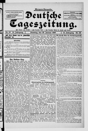 Deutsche Tageszeitung vom 27.01.1907