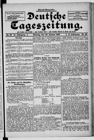 Deutsche Tageszeitung on Jan 28, 1907