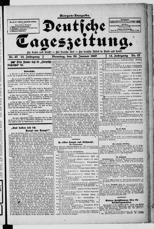 Deutsche Tageszeitung vom 29.01.1907