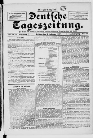 Deutsche Tageszeitung on Feb 1, 1907