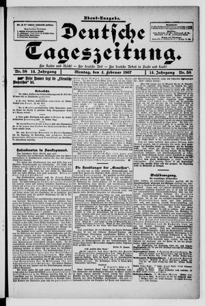 Deutsche Tageszeitung vom 04.02.1907