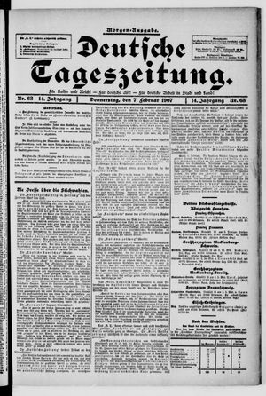 Deutsche Tageszeitung vom 07.02.1907
