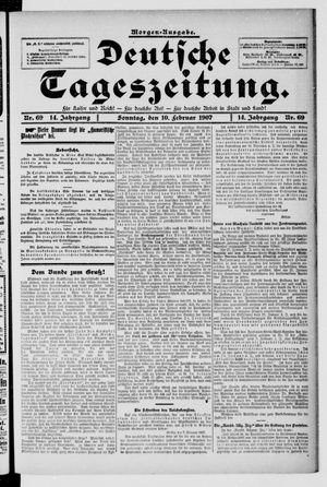 Deutsche Tageszeitung on Feb 10, 1907