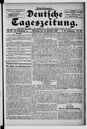 Deutsche Tageszeitung on Feb 12, 1907