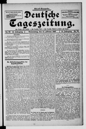 Deutsche Tageszeitung vom 14.02.1907