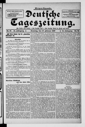Deutsche Tageszeitung vom 17.02.1907