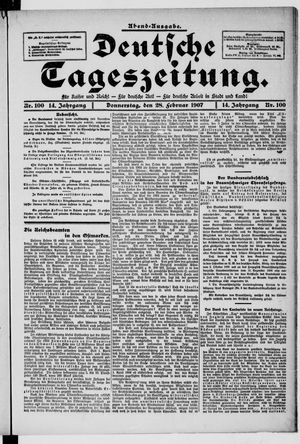 Deutsche Tageszeitung vom 28.02.1907