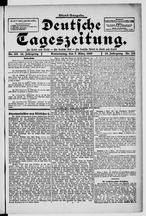 Deutsche Tageszeitung on Mar 7, 1907