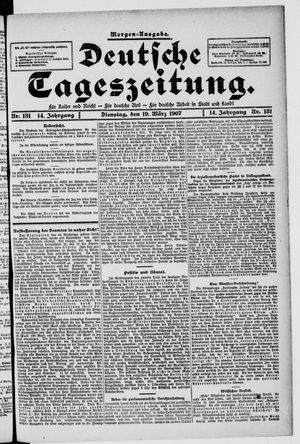 Deutsche Tageszeitung on Mar 19, 1907