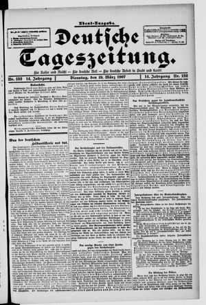 Deutsche Tageszeitung on Mar 19, 1907