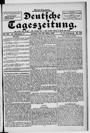 Deutsche Tageszeitung on Mar 22, 1907