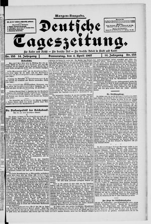 Deutsche Tageszeitung on Apr 4, 1907