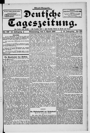 Deutsche Tageszeitung on Apr 4, 1907