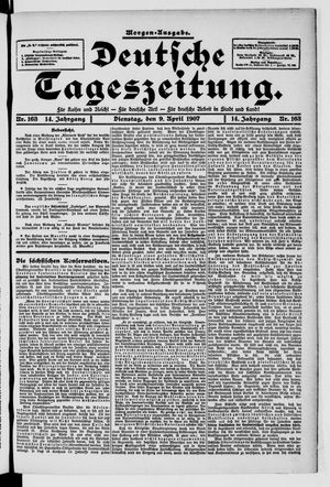 Deutsche Tageszeitung on Apr 9, 1907