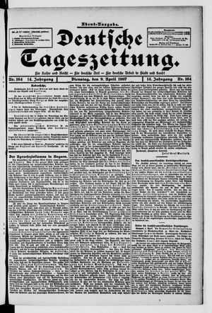 Deutsche Tageszeitung on Apr 9, 1907