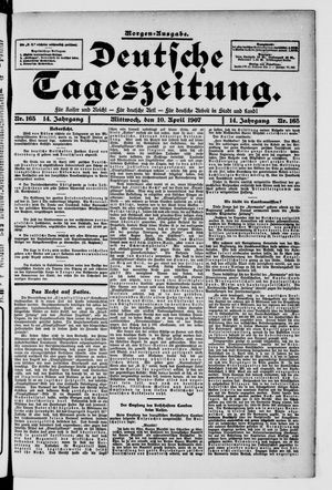 Deutsche Tageszeitung on Apr 10, 1907