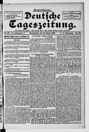 Deutsche Tageszeitung on Apr 13, 1907