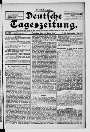 Deutsche Tageszeitung vom 16.04.1907