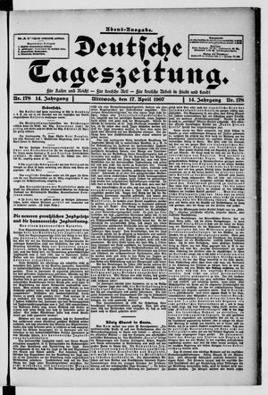 Deutsche Tageszeitung vom 17.04.1907