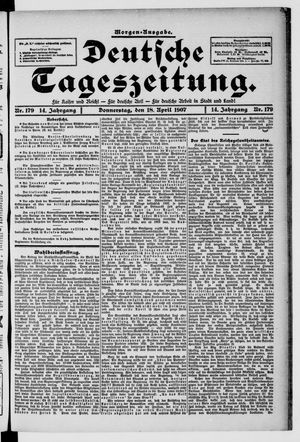 Deutsche Tageszeitung vom 18.04.1907