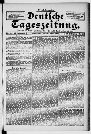 Deutsche Tageszeitung vom 20.04.1907