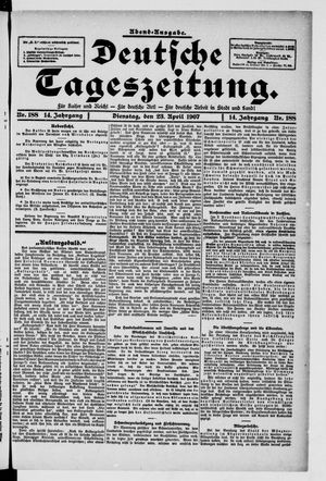 Deutsche Tageszeitung on Apr 23, 1907
