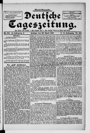 Deutsche Tageszeitung on Apr 26, 1907