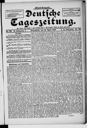Deutsche Tageszeitung vom 27.04.1907
