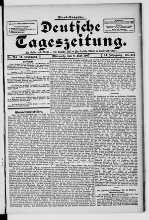 Deutsche Tageszeitung vom 08.05.1907