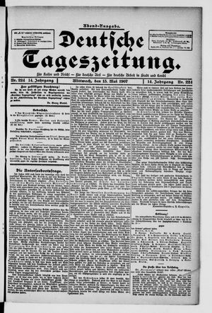Deutsche Tageszeitung vom 15.05.1907