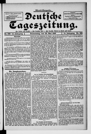 Deutsche Tageszeitung vom 23.05.1907