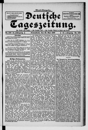 Deutsche Tageszeitung vom 25.05.1907