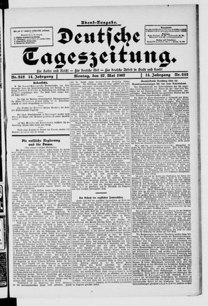 Deutsche Tageszeitung vom 27.05.1907