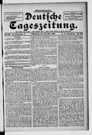 Deutsche Tageszeitung vom 29.05.1907