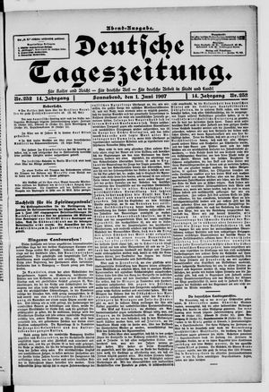 Deutsche Tageszeitung vom 01.06.1907