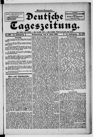 Deutsche Tageszeitung vom 06.06.1907