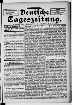 Deutsche Tageszeitung vom 10.06.1907